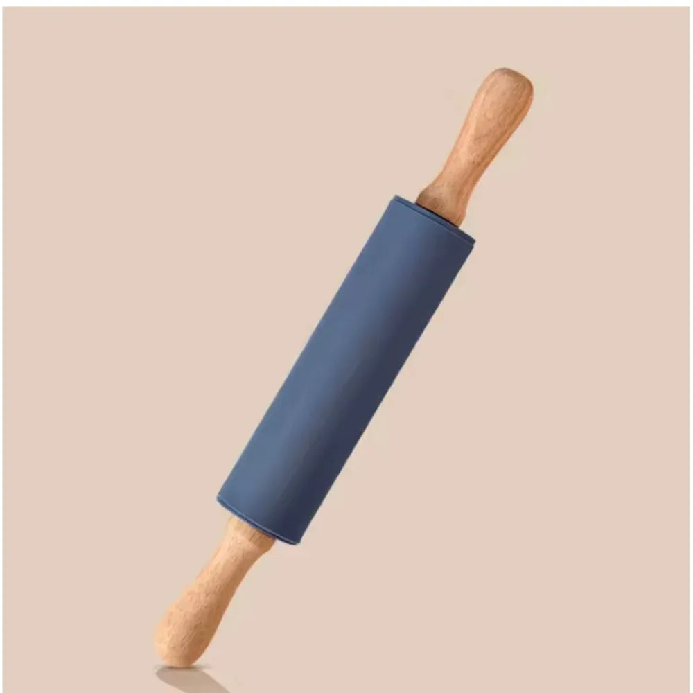 Rouleau à pâtisserie en silicone anti-adhésif avec poignées en bois rouleaupatisserie