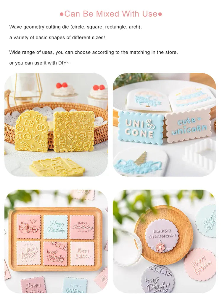 Emporte-pièces en Plastique - Set de 9 Formes Ondulées pour Gâteaux emportepieces