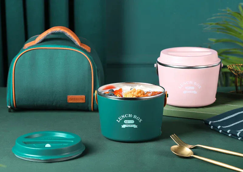 LunchBox Chauffante Électrique Acier Inoxydable 304 — 1,2 L / 48 W / 12 V-220 V lunchboxchauf