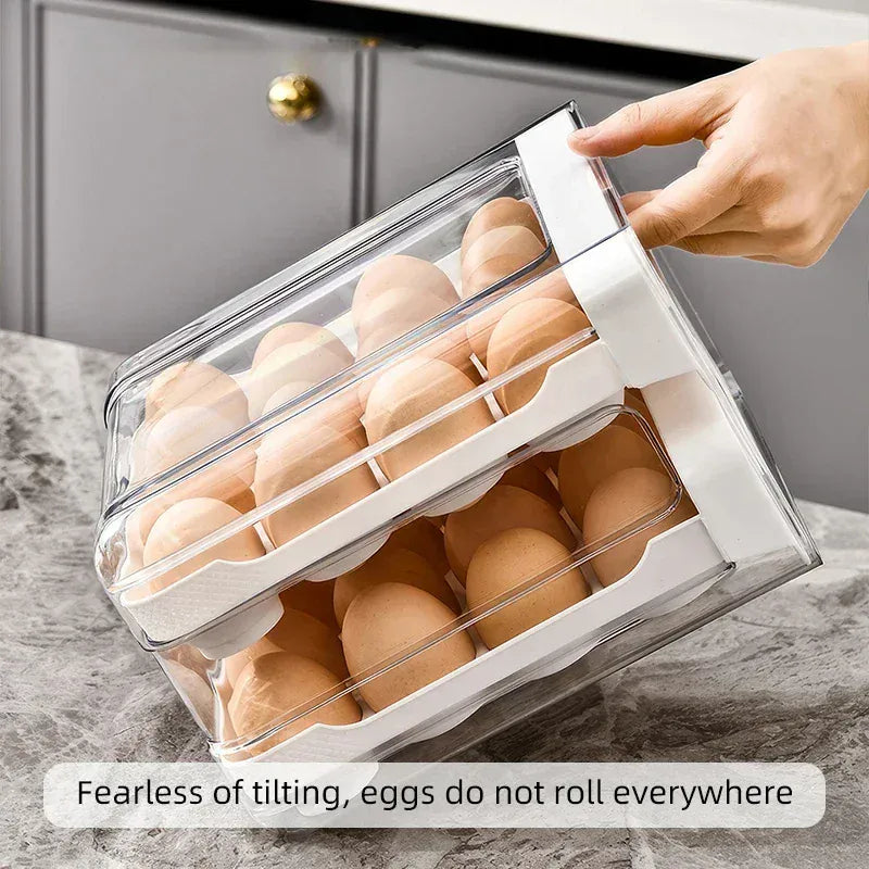 Organiseur de Rangement Frigo pour 32 Œufs | Double Couche
