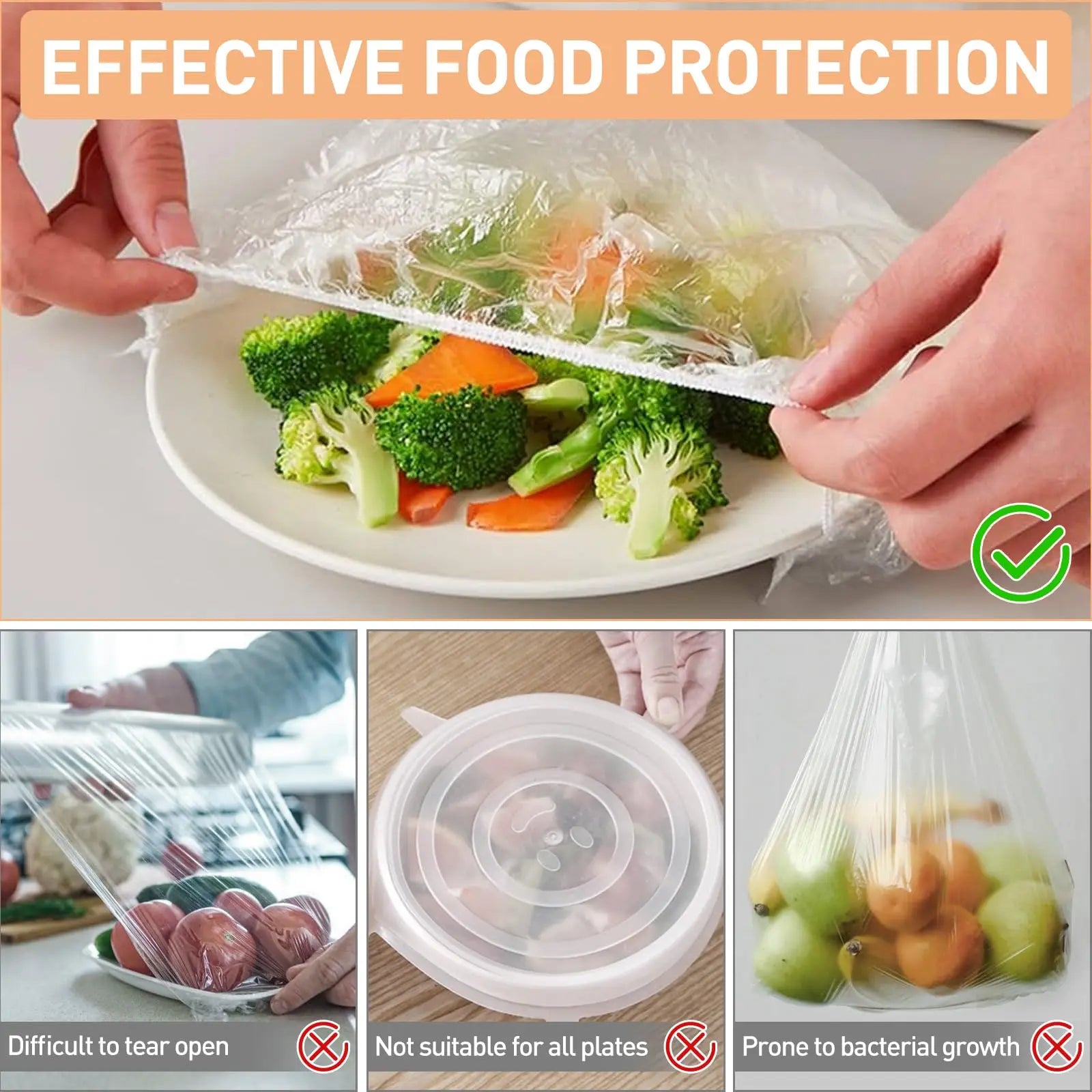 Sachets Couvercles Alimentaires Élastiques - Lot de 100 pièces 34-52 cm