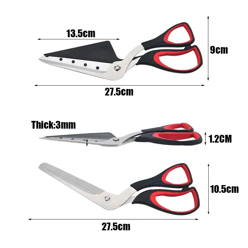 Ciseaux à pizza en inox avec spatule détachable | Coupe facile ciseaux