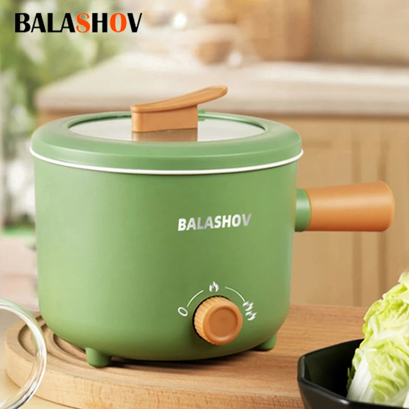 Mini cuiseur à riz électrique vert 1,8 L avec couvercle en verre