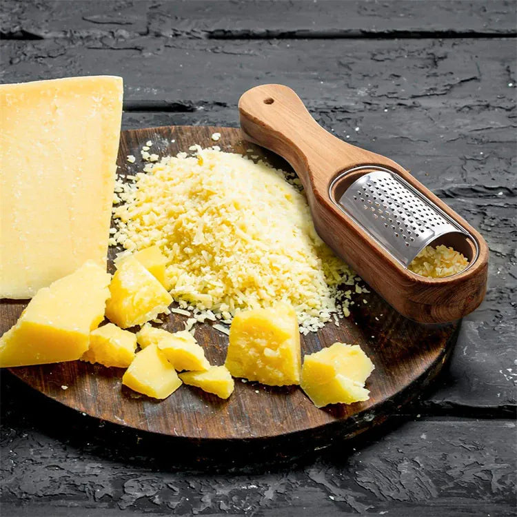 Râpe à Fromage en Acier Inox 304 avec Conteneur en Bois rape