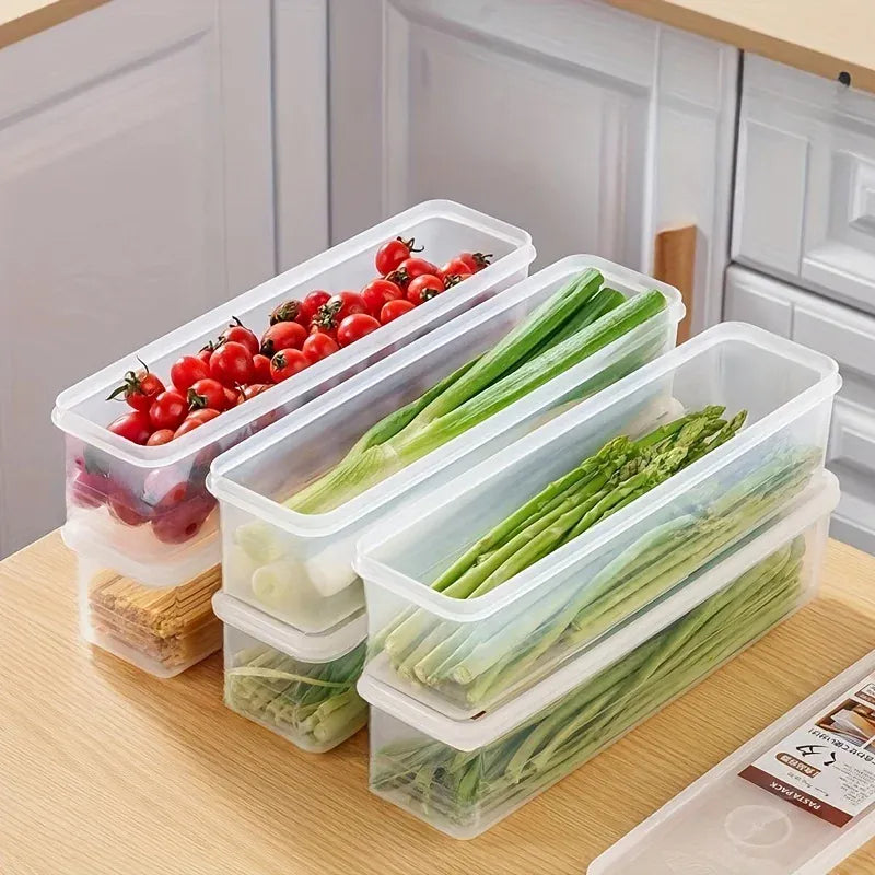 Organiseur Frigo Rectangulaire 4 Pièces en Plastique Transparent