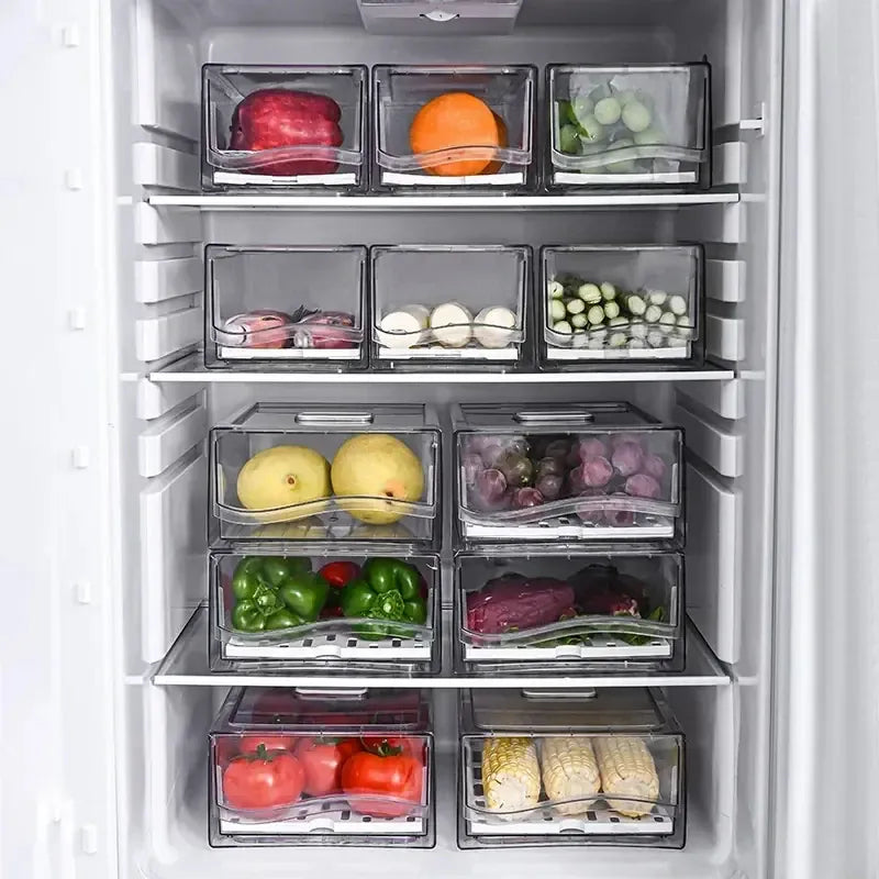 Bac de Rangement Frigo Empilable pour Légumes et Viandes 4L