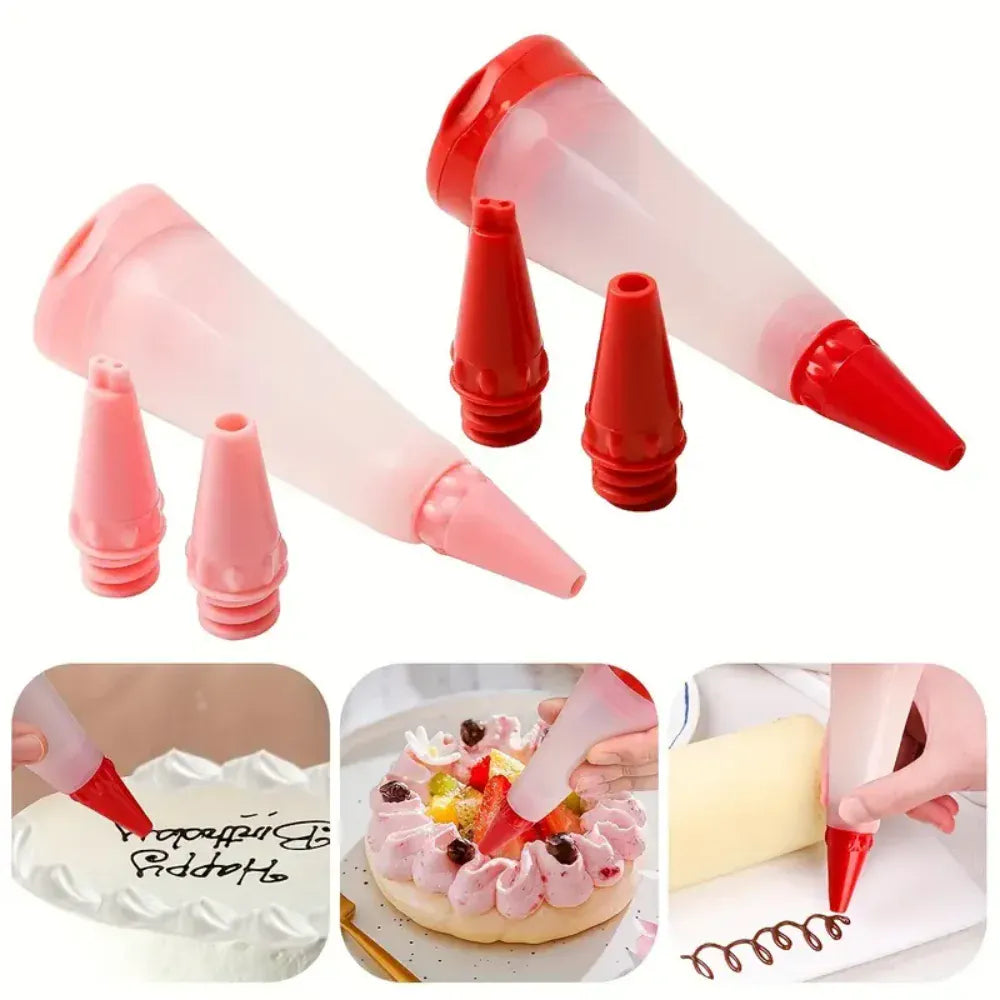 Poche à Douille Réutilisable avec 3 Embouts en Silicone - Décoration de Gâteaux douillepoche