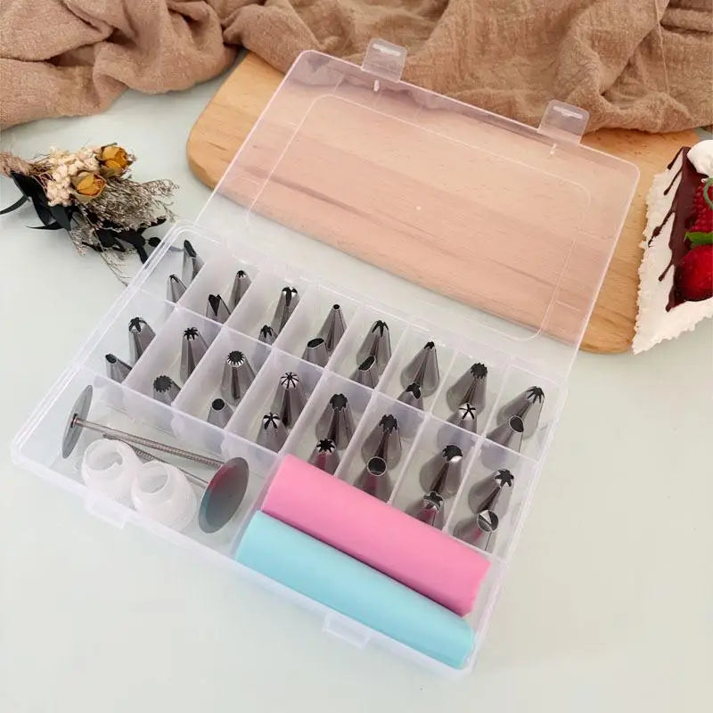 Set d'outils de décoration de gâteaux en inox - 38 pièces avec poches douillepoche