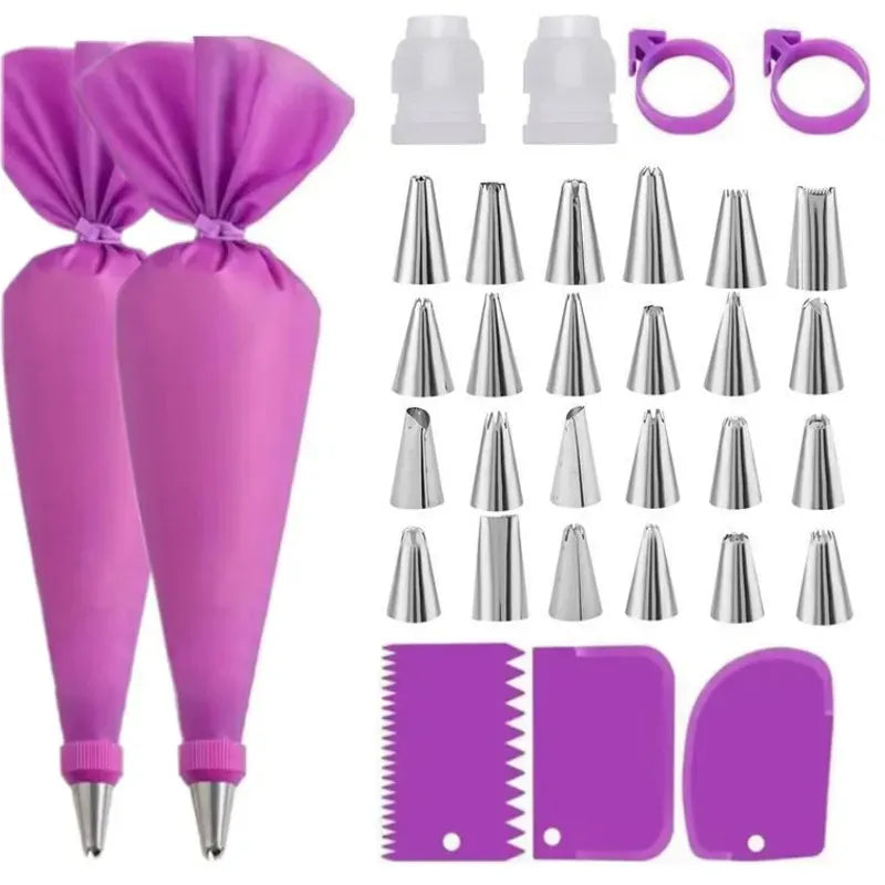 Poche à Douille en Silicone 43 pièces avec Douilles en Acier Inoxydable douillepoche