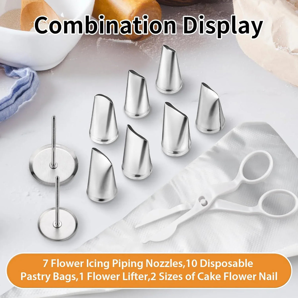 Kit de décoration de gâteaux 20 pièces en acier inoxydable - Douilles et outils professionnels douillepoche