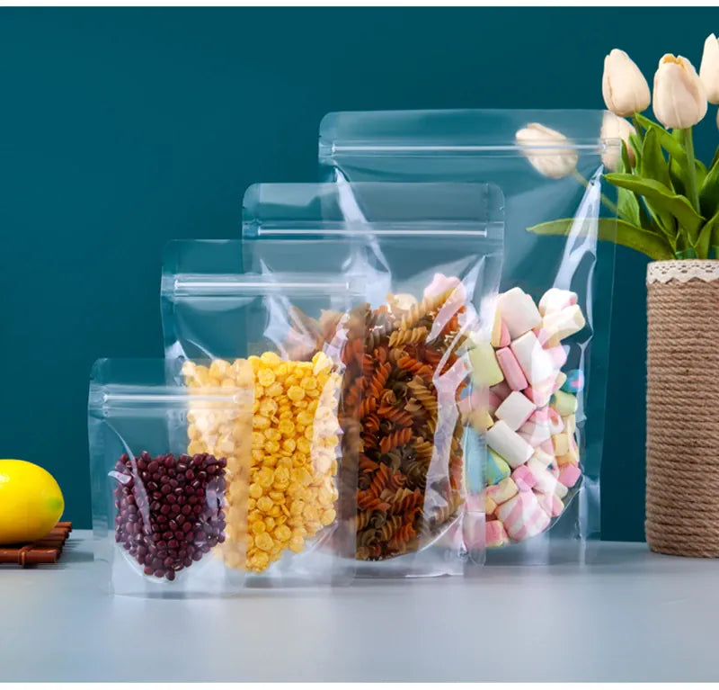 Sachets Zip Alimentaires Transparent - Lot de 50 pièces 20x30cm