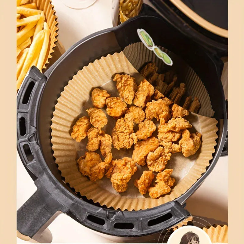 Papier Cuisson Air Fryer Jetable Lot de 200 Rond et Carré Air Fryer