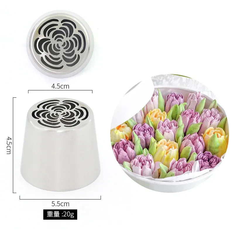 Douilles à Pâtisserie en Acier Inoxydable pour Fleurs 3D - 8 Pièces douillepoche