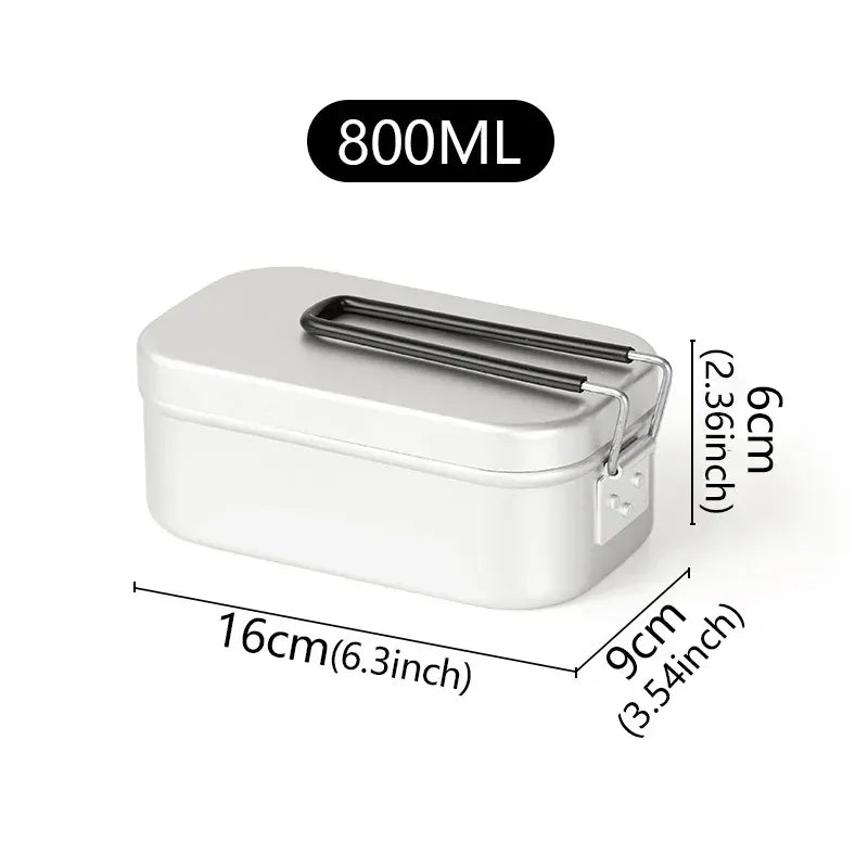 Bento Aluminium 2 Compartiments Pliables pour Camping et Pique-Nique Bento