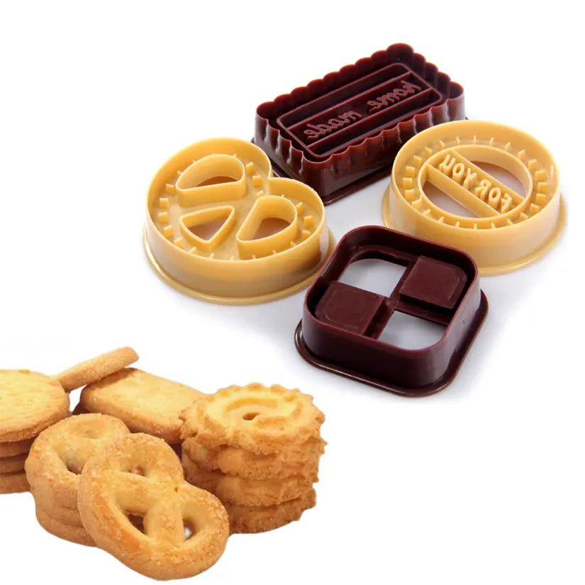 Emporte-pièces à biscuits en plastique - Set de 4 pour décoration pâtisserie emportepieces