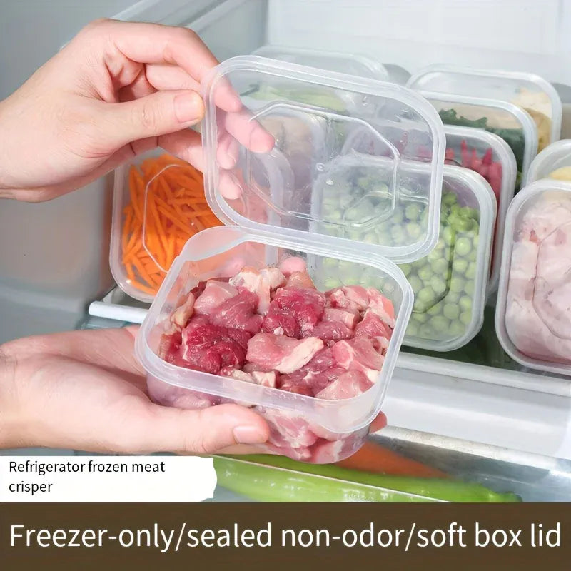 5 Boîtes de Rangement Frigo Empilables pour Viande et Légumes 1L