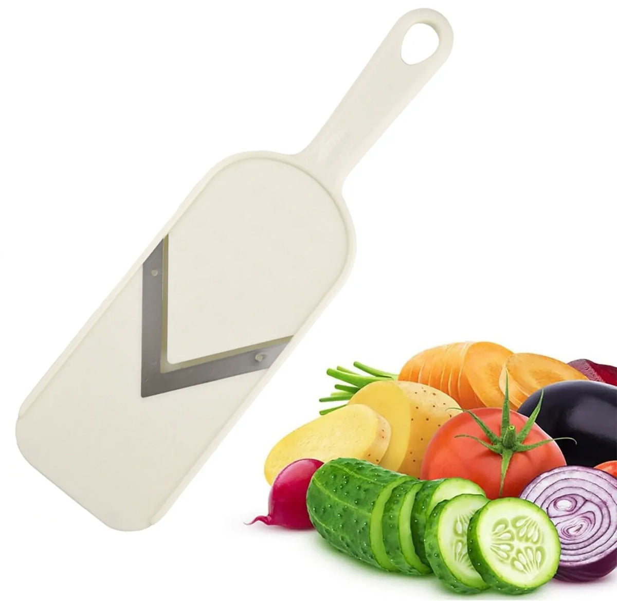 Mandoline Slicer en Acier Inoxydable V avec Brosse de Nettoyage Mandoline