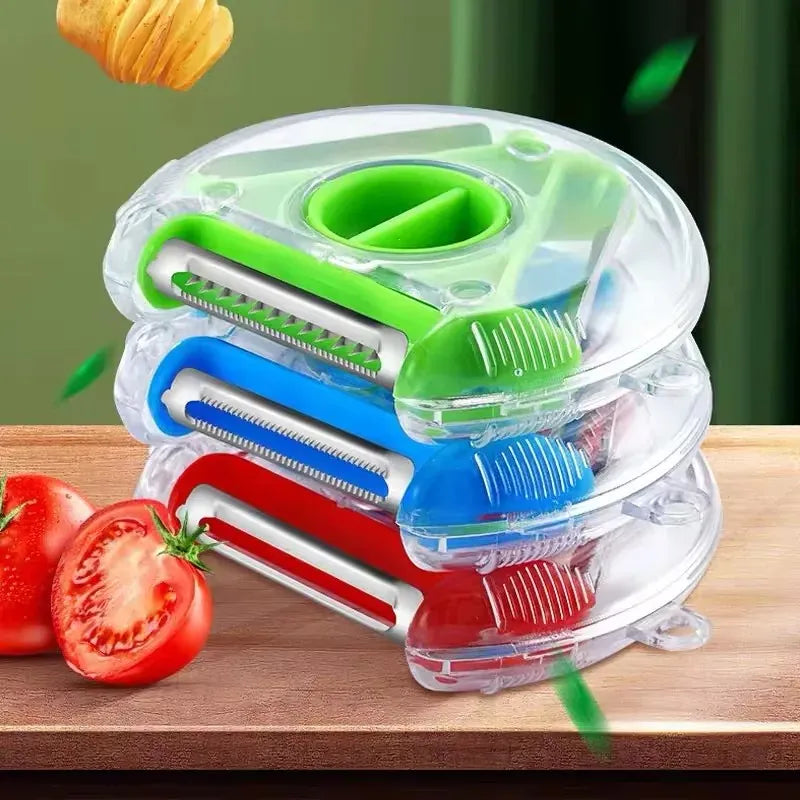 Éplucheur Multifonction en Acier Inoxydable | Lot de 3 Outils de Cuisine eplucheurs