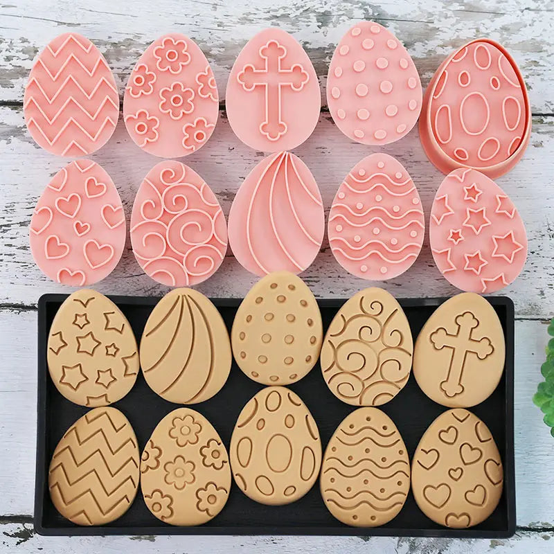 Emporte-pièces à Gâteaux Pâques - 10 Pièces Formes Lapin et Oeuf emportepieces