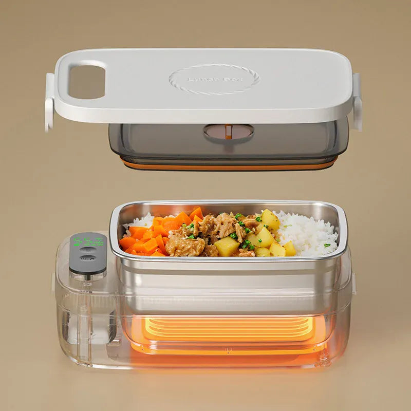 Lunch Box Chauffante Sans Fil 14000mAh — Bac Inox 304 1L, 4 Températures, Minuterie lunchboxchauf