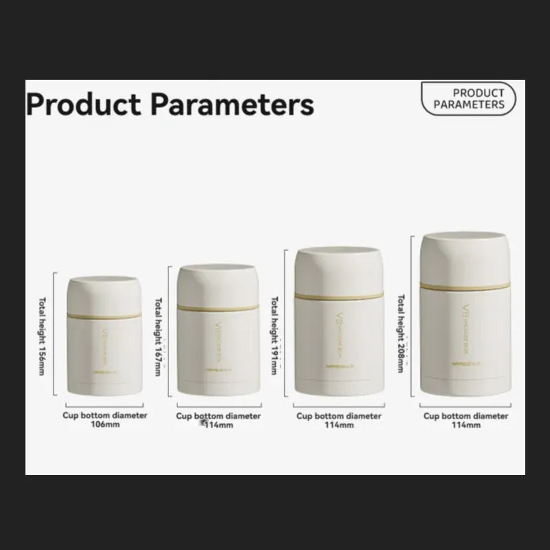 Thermos Alimentaire Isotherme Inox 316 - 16 h Chaud, 18 h Froid - 600 à 1200 ml lunchbox