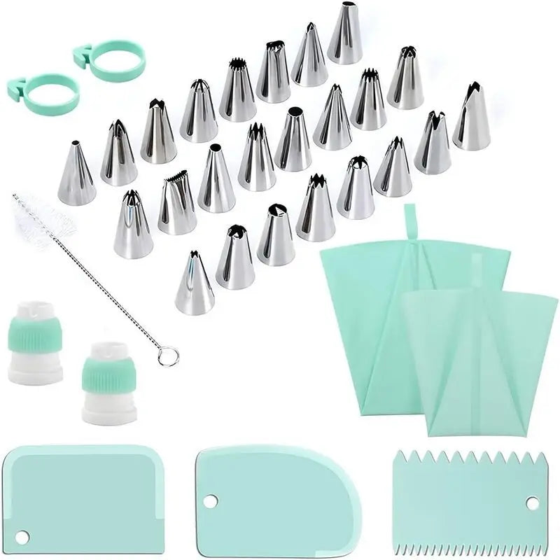 Set de 34 Douilles en Acier Inoxydable pour Décoration de Gâteaux douillepoche