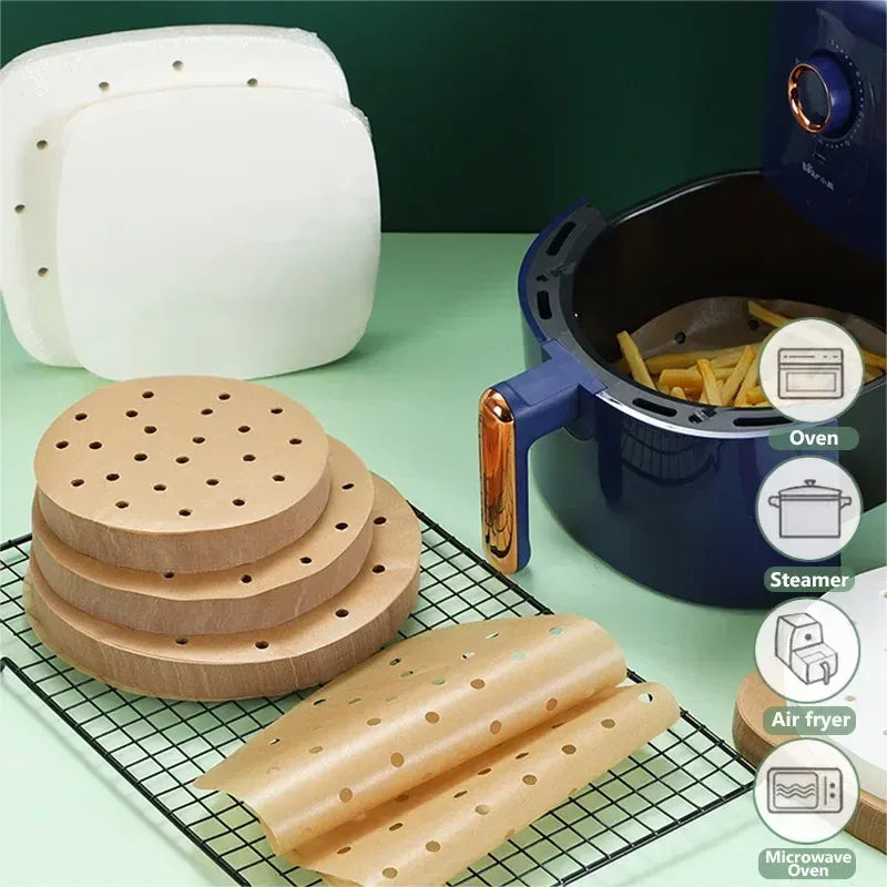 Papier Cuisson Air Fryer Jetable Antiadhésif Lot de 100 Pièces Air Fryer