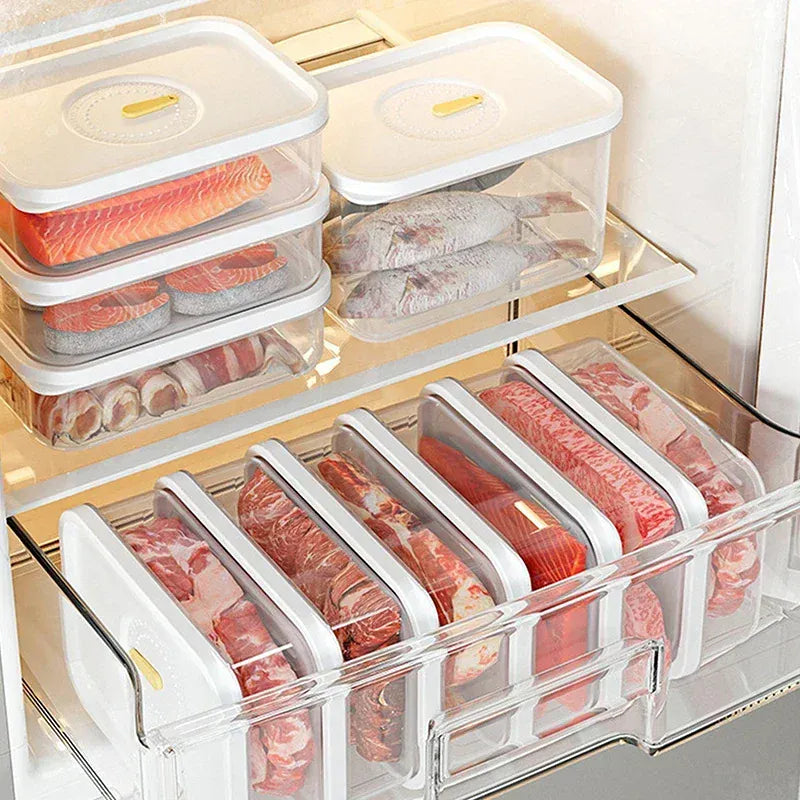 Bac de Conservation Transparent pour Viande et Fromage | 4 Pièces
