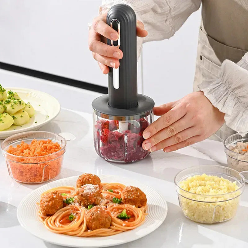 Hachoir Électrique Sans Fil 30 W USB — 1 Grand Bol 400 ml + 3 Petits Bols 200 ml hachoir electrique