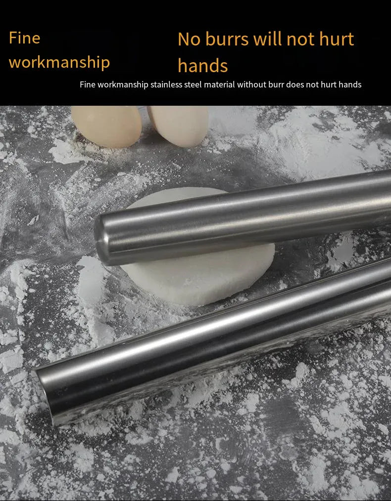 Rouleau à pâtisserie en acier inoxydable de 40 cm - Résistant et facile à nettoyer rouleaupatisserie