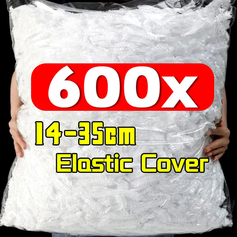 Film Alimentaire Élastique Jetable - Lot de 600 Pièces 14-35 cm