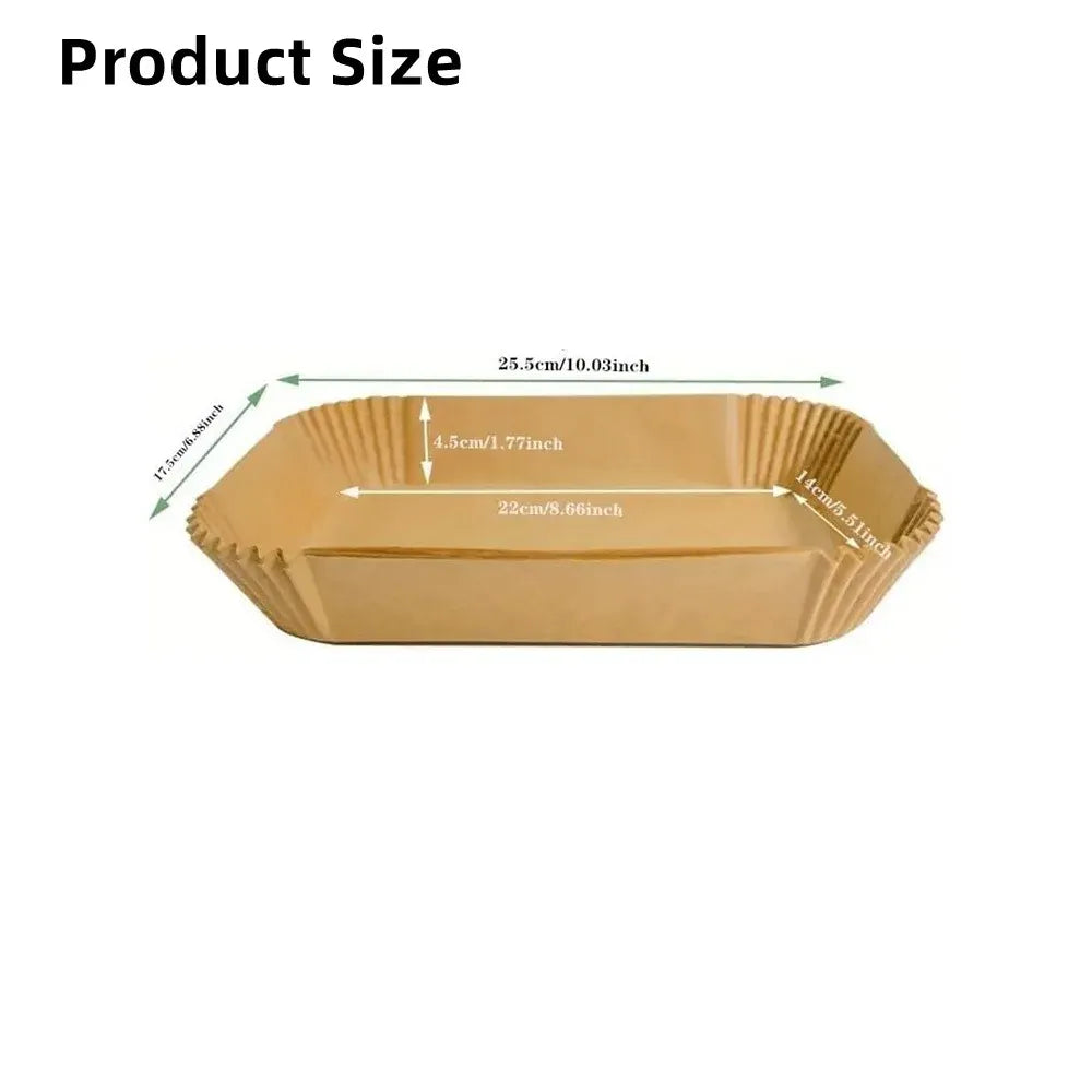 Papier Cuisson Air Fryer Jetable Rectangulaire Lot de 100 Pièces Air Fryer