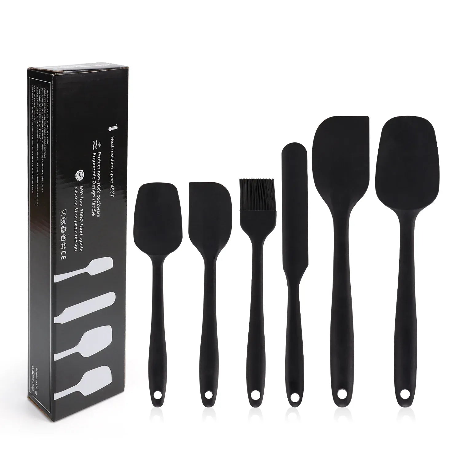 Set Ustensiles Silicone 6 pièces pour Pâtisserie | Résistants à la Chaleur spatule en silicone