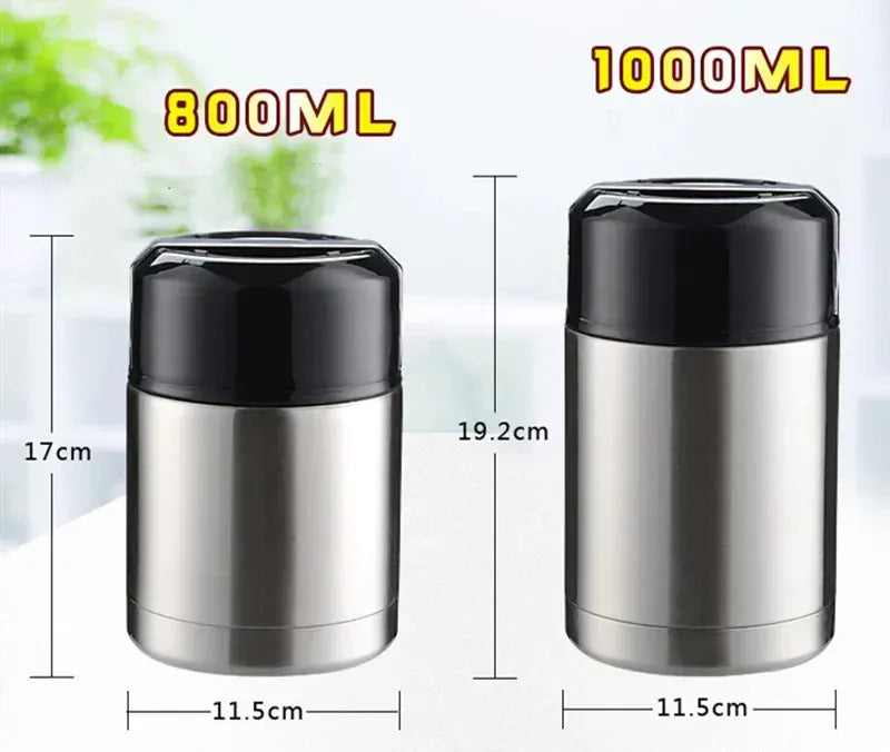 Thermos Alimentaire Inox — Isotherme 24h avec Pochette et Couverts lunchbox