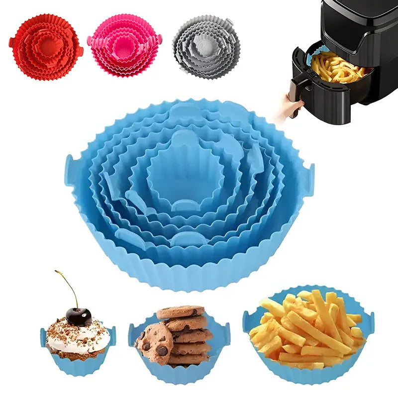 Moule Silicone Réutilisable Air Fryer - Lot de 4 Pièces Colorées Air Fryer