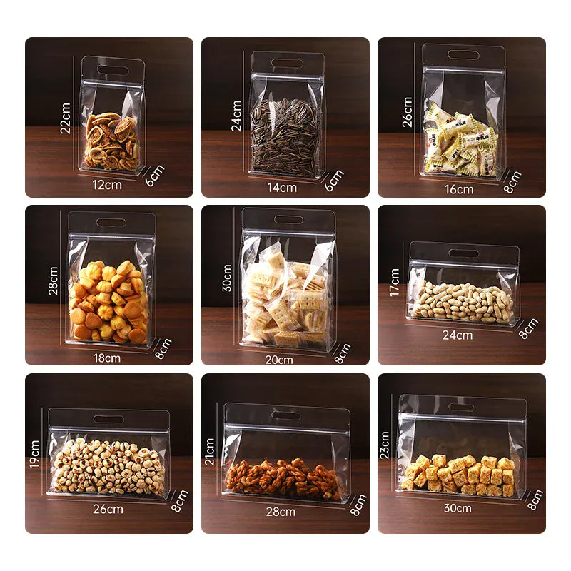 Sachets Zip Alimentaires Transparent - Lot de 50 Pièces avec Zip