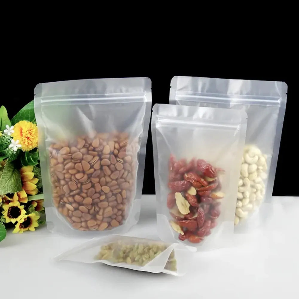 Sachets Zip Alimentaires Réutilisables - Lot de 100 Pièces