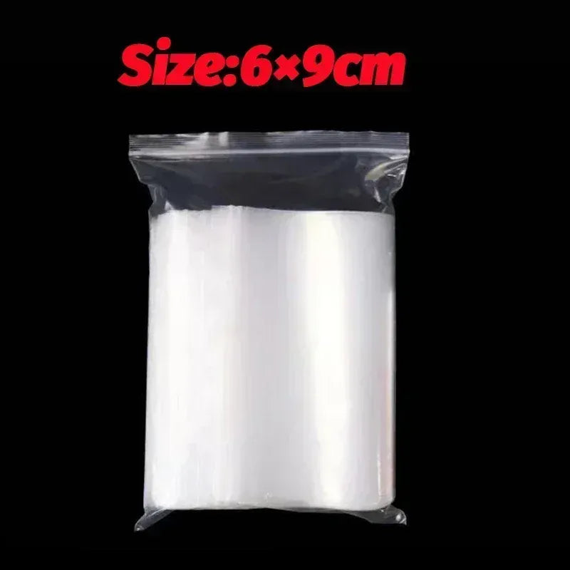 100/1000Pcs Clear Sealed Bags Thicken Plastic Storage Pouch for Small Jewelry Foods Packing Reclosable Zippers Sealing Pouches
