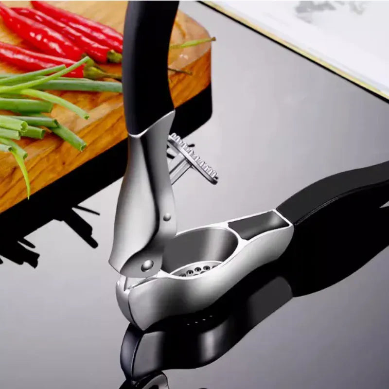 Presse-Ail Inox Manuel avec Presse-Gingembre et Eplucheur presseail