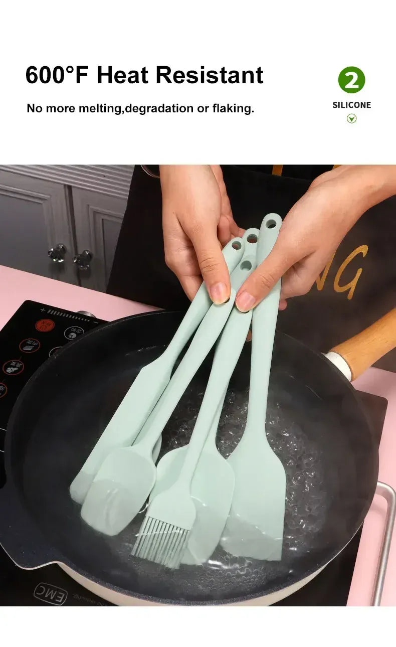 Set Ustensiles Silicone 6 pièces pour Pâtisserie | Résistants à la Chaleur spatule en silicone