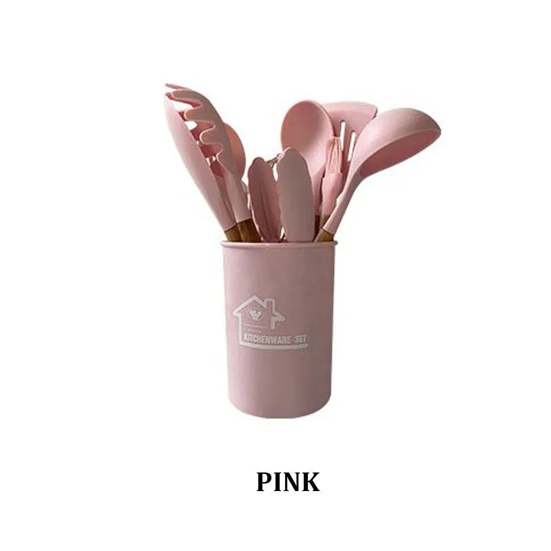 Set Ustensiles Silicone 12 pièces Cuisine | Résistants à la chaleur spatule en silicone