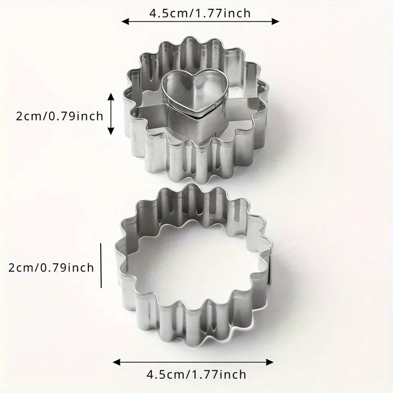 Emporte-pièces en Acier Inoxydable - 2 Pièces en Forme de Fleur et Cœur emportepieces
