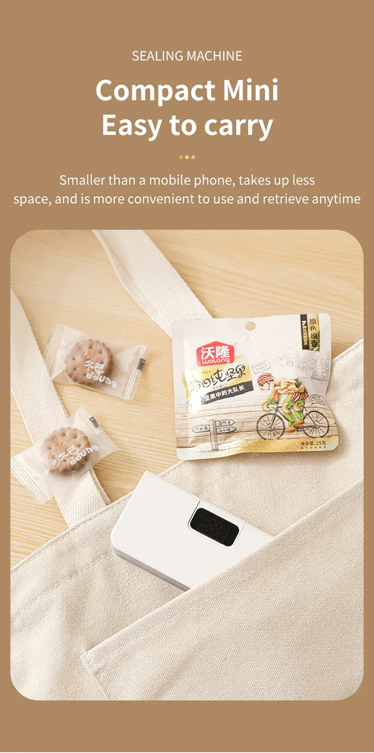 Scelleuse Alimentaire Mini Portable Rechargeable avec Affichage Digital sv
