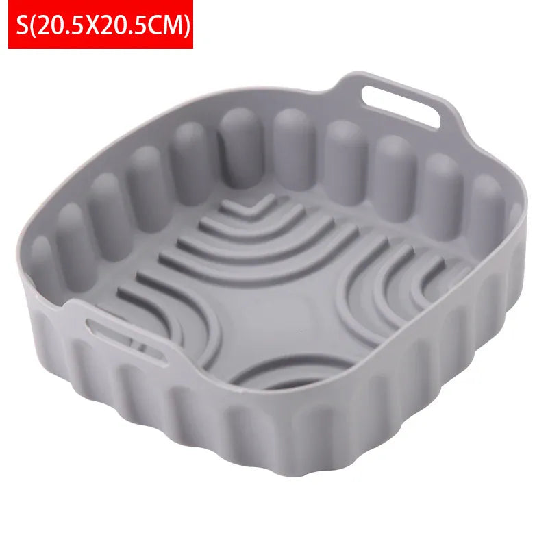 Moule Silicone Réutilisable Air Fryer Rond et Carré - Lot de 2 Pièces Air Fryer