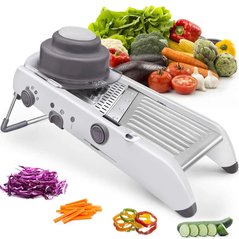 Mandoline 18 en 1 Réglable en Acier Inoxydable | Râpe à Légumes Mandoline