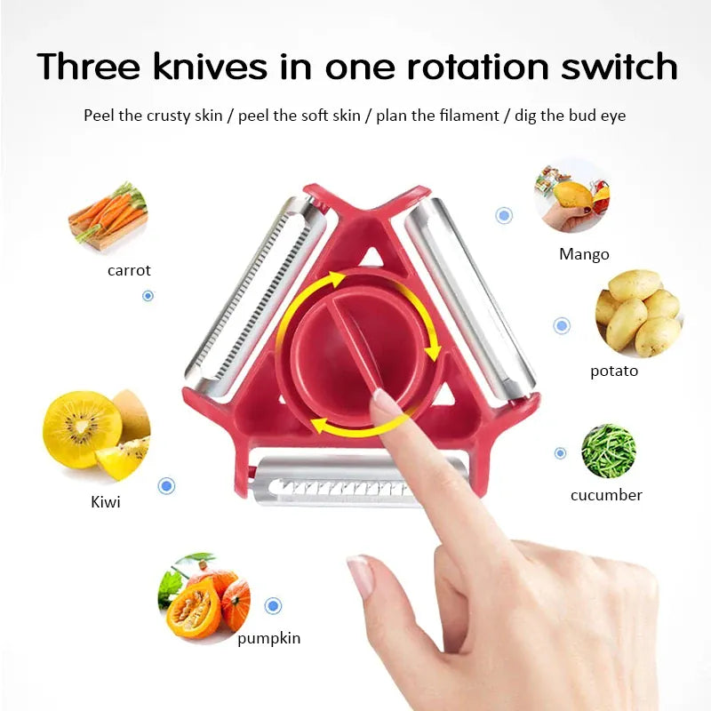 Éplucheur Multifonction en Acier Inoxydable | Lot de 3 Outils de Cuisine eplucheurs