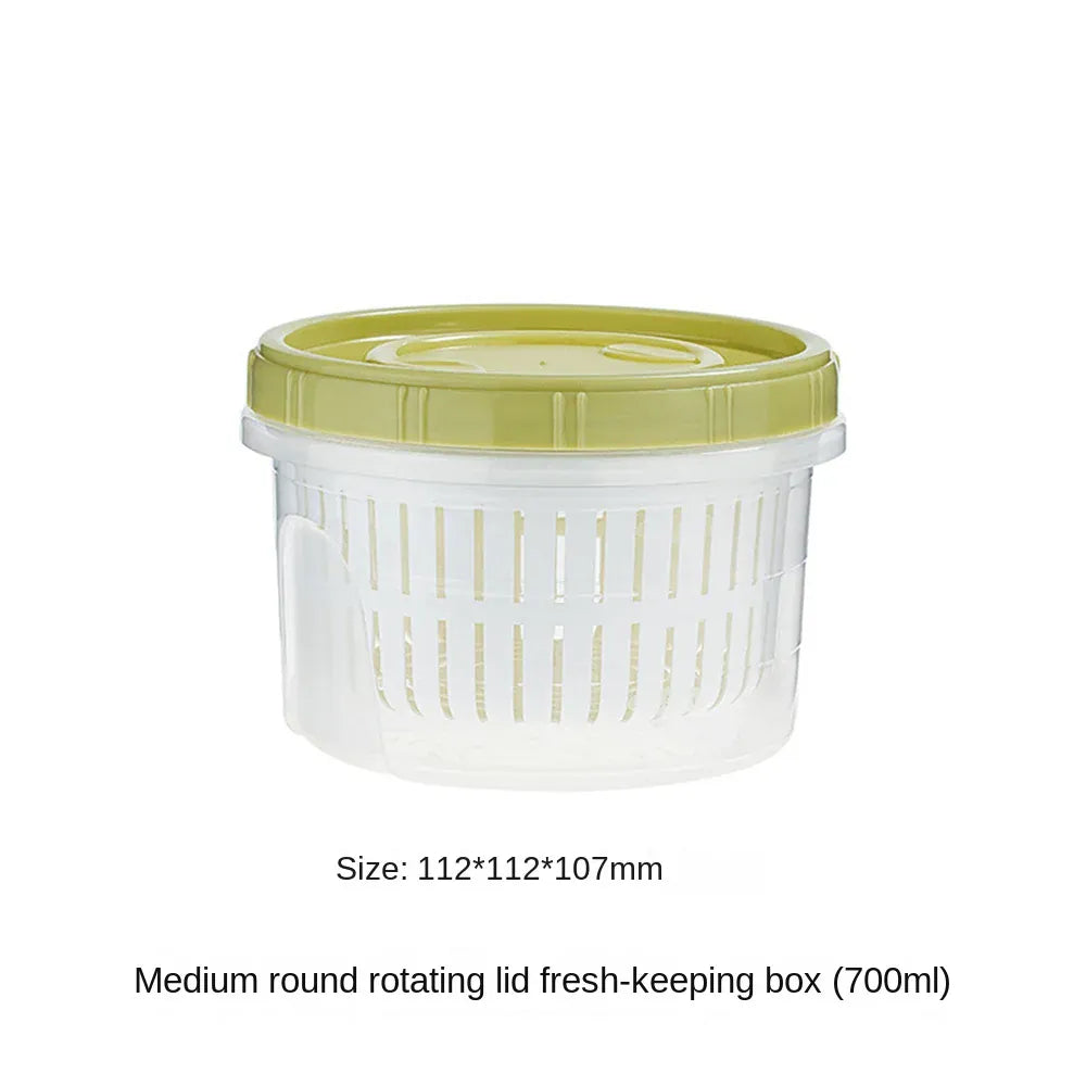 Boîte de Rangement Frigo Hermétique 700ml avec Grille Égouttoir