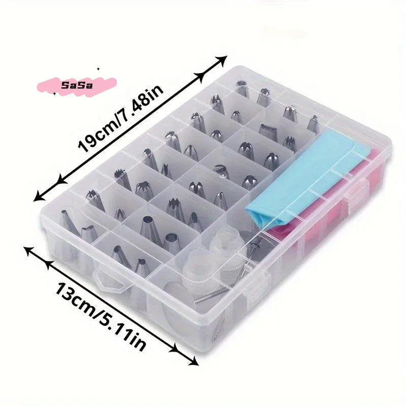 Set d'outils de décoration de gâteaux en inox - 38 pièces avec poches douillepoche