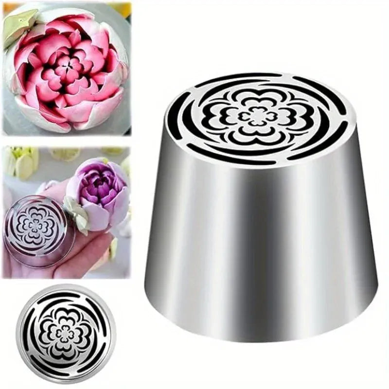 Douille à Pâtisserie en Acier Inoxydable - 3 Pièces Fleur Rose douillepoche