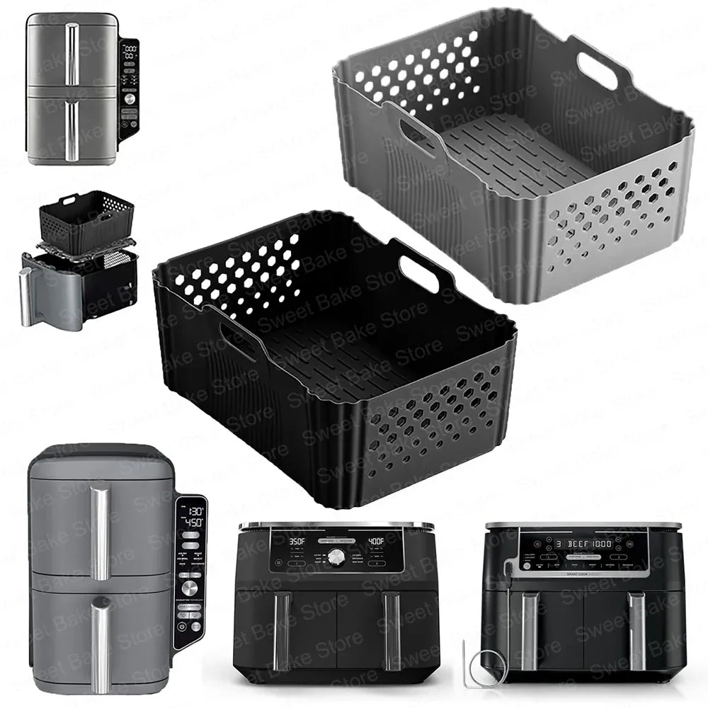 Moules Silicone Air Fryer Réutilisables Lot de 2 Antiadhésifs Air Fryer